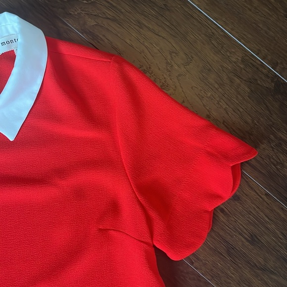 Monteau red scalloped shirt - Picture 3 of 4